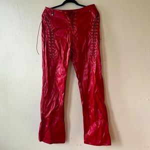 Red Tie Up Pants